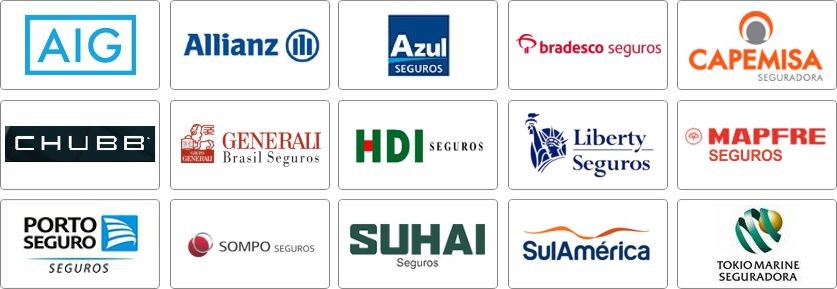 aig, allianz, azul, bradesco, chubb, generali, hdi, liberty, mapfre, porto, sompo, suhai, sulamerica, tokio
